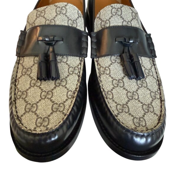 Gucci 673817 Millenial Ribot Supreme GG Men's leather tassle loafers, sz G13 - Picture 11 of 13